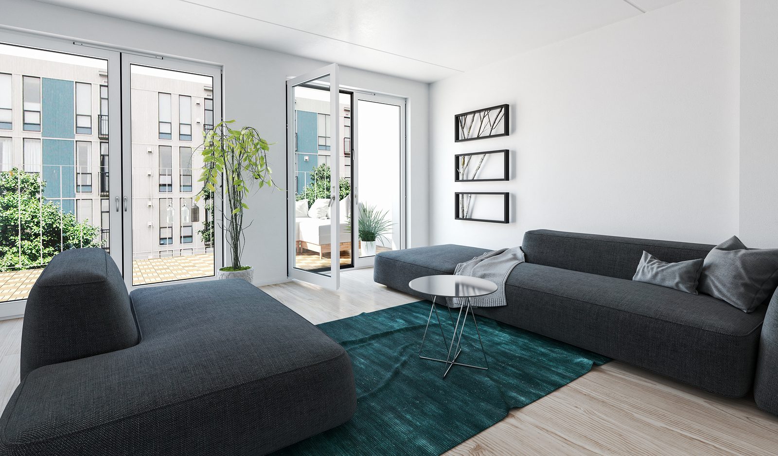 A bright, modern living room